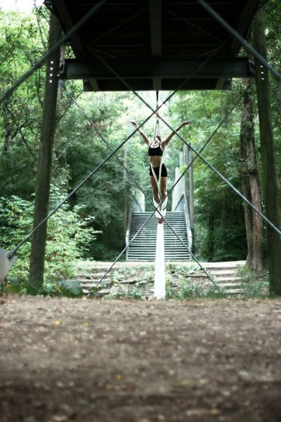 Under the bridge, toward the sky
