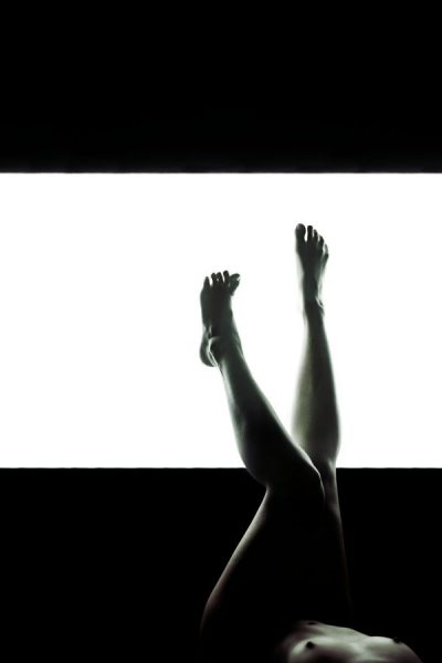 Lena's feet in backlight